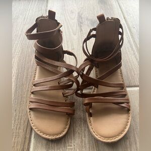 Brown Strappy Sandals kids size 9 in great condition